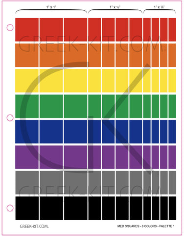 1 Misc Squares (Palette 1) - Color Stickers