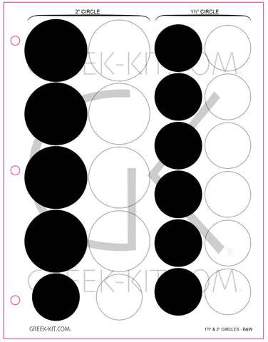 1.5 & 2 Circles (B&W) - Color Stickers