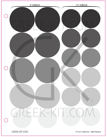 1.5 & 2 Circles (Greyscale) - Color Stickers