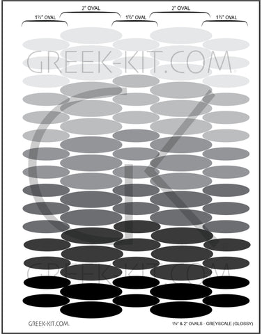 1.5 & 2 Ovals (Greyscale) - GLOSSY - Color Stickers