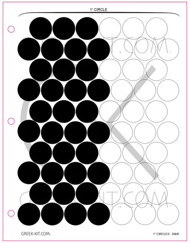1 Circles (B&W) - Color Stickers