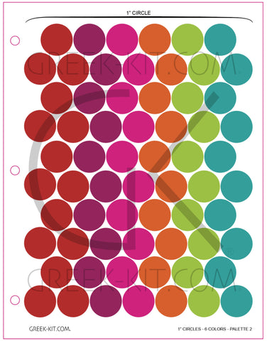1 Circles (Palette 2) - Color Stickers