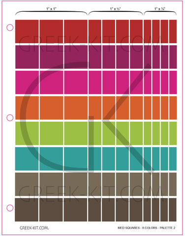 1 Misc Squares (Palette 2) - Color Stickers