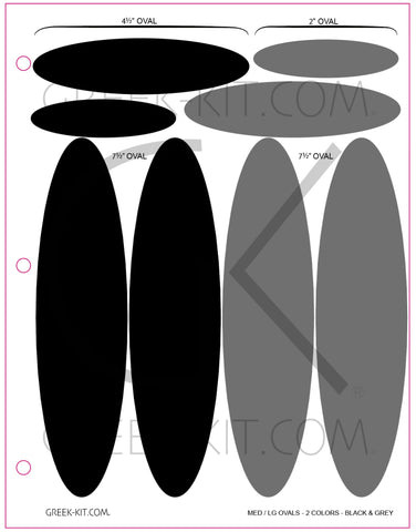 2 & 4.5 Ovals (Grey/Blk) - Color Stickers