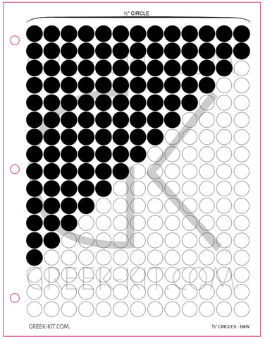 .5 Circles (B&W) - Color Stickers