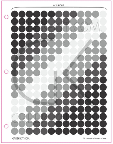 .5 Circles (Greyscale) - Color Stickers