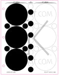 .75 & 3.25 Circles (B&W) - Color Stickers