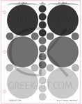 .75 & 3.25 Circles (Greyscale) - Color Stickers