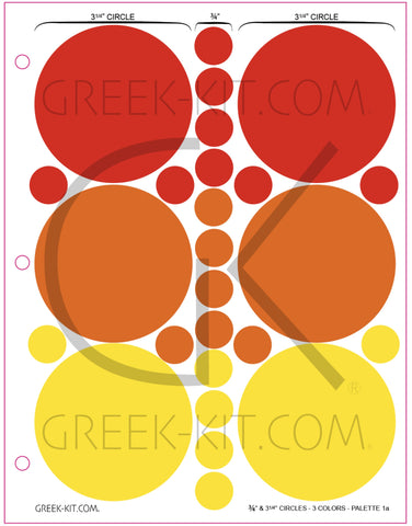 .75 & 3.25 Circles (Palette 1a) - Color Stickers