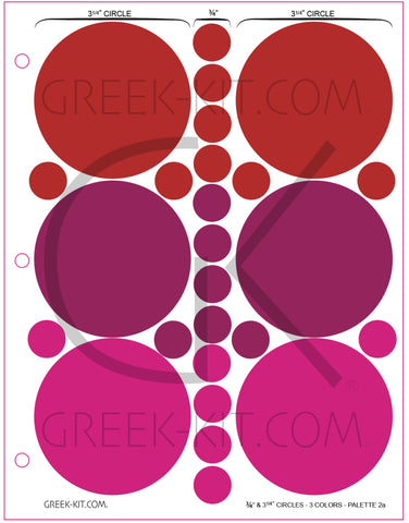 .75 & 3.25 Circles (Palette 2a) - Color Stickers