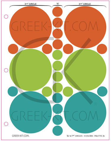 .75 & 3.25 Circles (Palette 2b) - Color Stickers