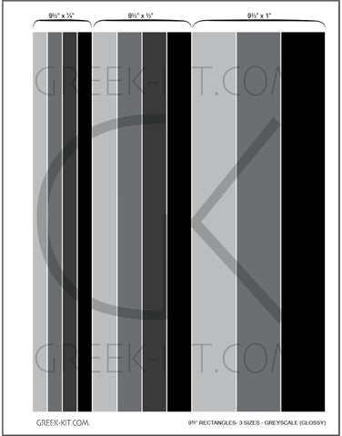 9.5 Rectangles (Greyscale)- GLOSSY - Color Stickers