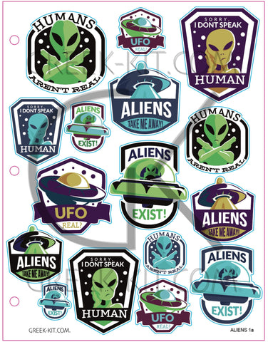 Creative Page - Aliens 1a - Vector Stickers