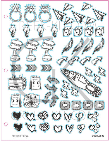 Creative Page - Doodles 1a - Vector Stickers