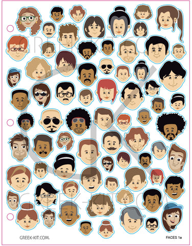 Creative Page - Faces 1a - Vector Stickers