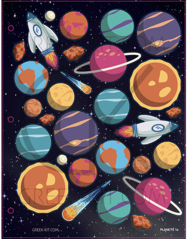 Creative Page - Planets 1a - Vector Stickers