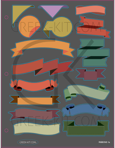 Creative Page - Ribbons 1a - Vector Stickers