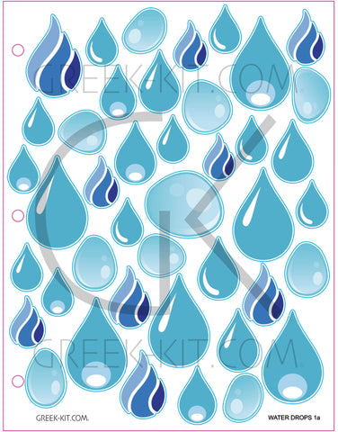 Creative Page - Waterdrops 1a - Vector Stickers