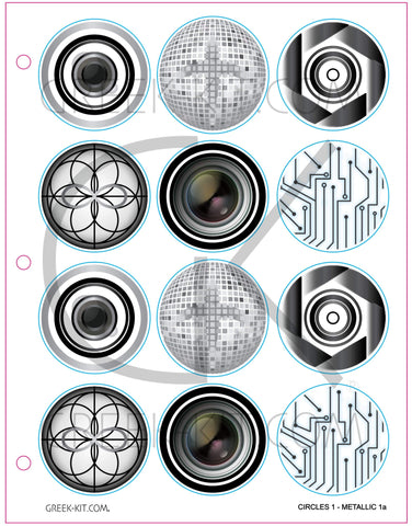 Metallic Page 1a - Circles 1 - Vector Stickers