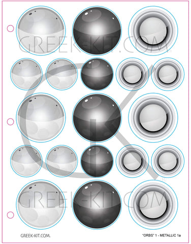 Metallic Page 1a - ORBS 1 - Vector Stickers